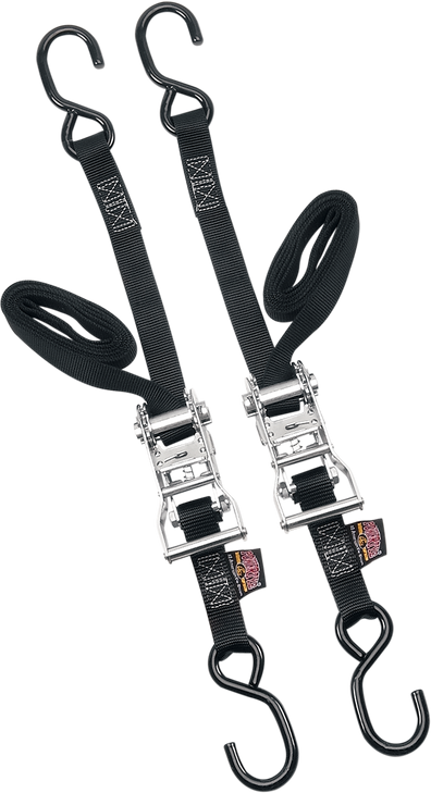 Powertye Mfg. Ratchet Tie-Downs - 1" X 6' - Black 32272