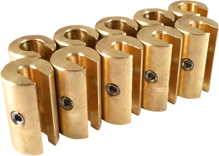 No-Mar Wheel Weights - Re-Usable - 1-1/4 Oz - Brass - 10 Pack Wt-Spk10Br-125