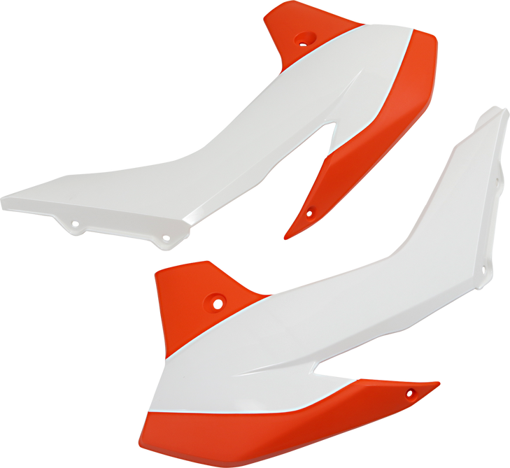 Acerbis Radiator Shrouds - Orange/White 2314261088