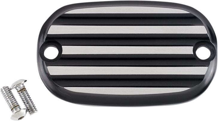 Joker Machine Master Cylinder Cover - Finned - Black/Silver 08-01-2