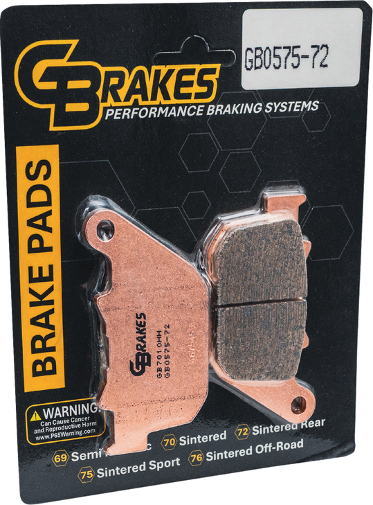 Gbrakes Brake Pad Hh Sintered Gb0575-72 Gb0575-72