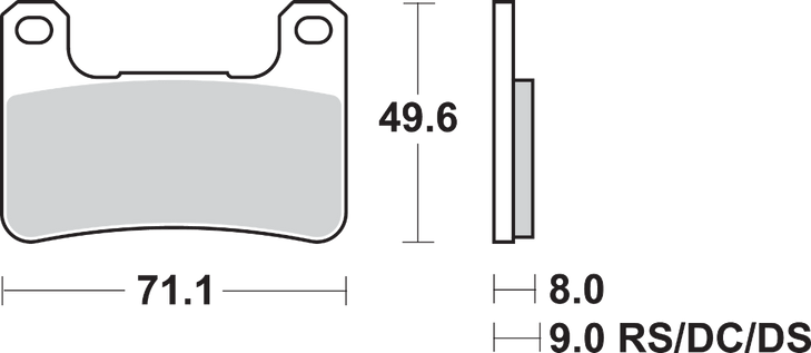 Sbs Dual Carbon Brake Pads - Z 1000/900 806Dc