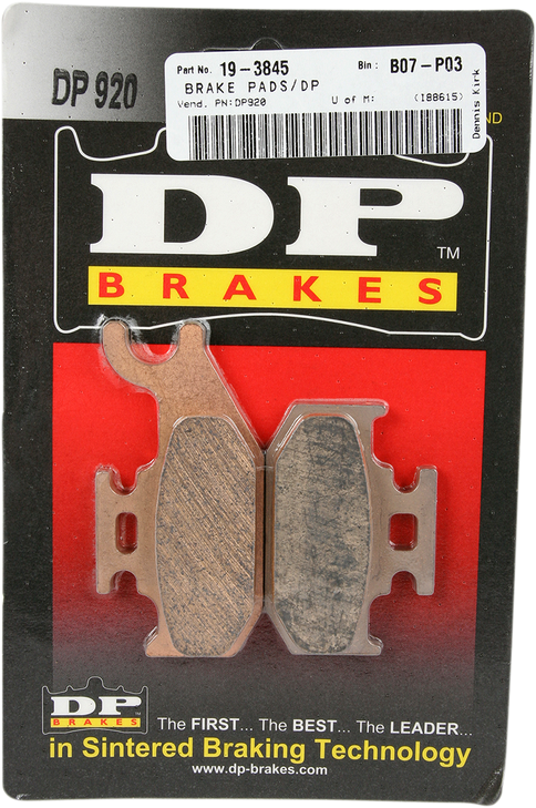 Dp Brakes Sintered Brake Pads Dp920