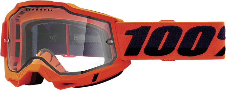 100% Accuri 2 Enduro Mtb Goggles - Neon Orange - Clear 50016-00004