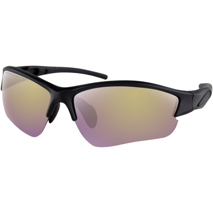 Bobster Rapid Sunglasses - Matte Black - Purple Hd Yellow Revo Mirror Brap001H