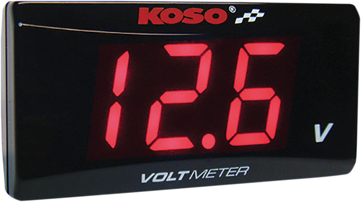 Koso North America Super Slim Volt Meter - Red Digits - 2.22" W X 1.06" H X 0.43" D Ba024R00