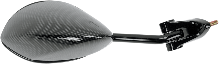Emgo Mirror - Side View - Black/Carbon Fiber - Rectangle - Left - Kawasaki 20-43064