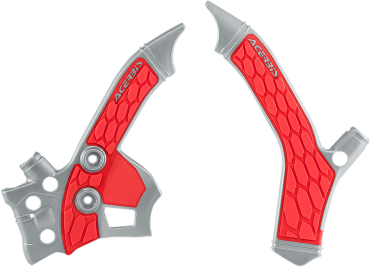 Acerbis X-Grip Frame Guards - Silver/Red - Crf 250L 2726851418