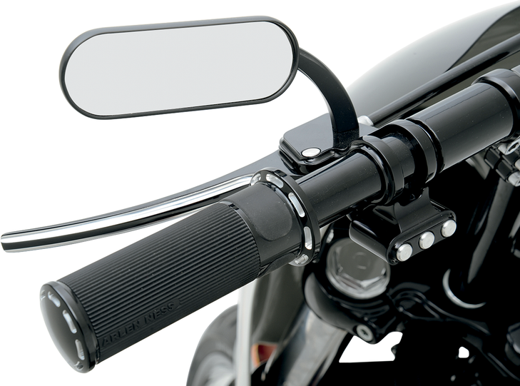 Arlen Ness Mirror - Micro - Mini - Side View - Oval - Black - Left 13-412