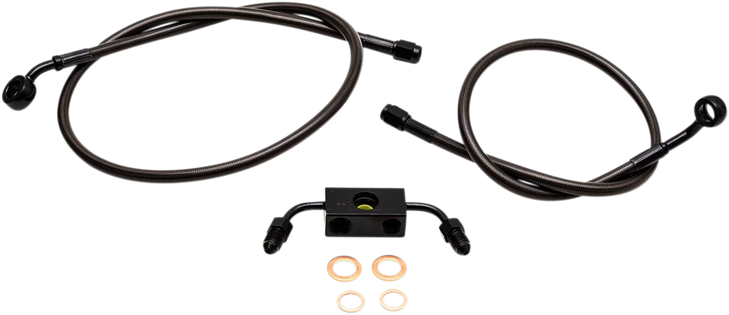 La Choppers Brake Lines - 12" - 14" Ape Hanger Handlebars - Midnight La-8211B13M