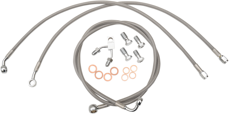 La Choppers Brake Lines - 12" - 14" Ape Hanger Handlebars - Stainless Steel La-8122B13