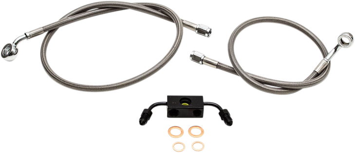 La Choppers Brake Lines - 12" - 14" Ape Hanger Handlebars - Stainless Steel La-8231B13