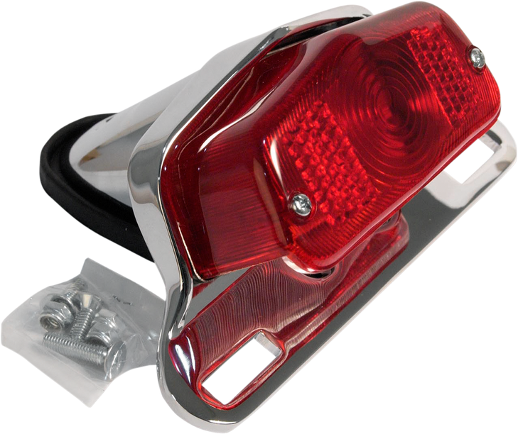Emgo Taillight - Chrome Bracket - Red Lens 62-21510