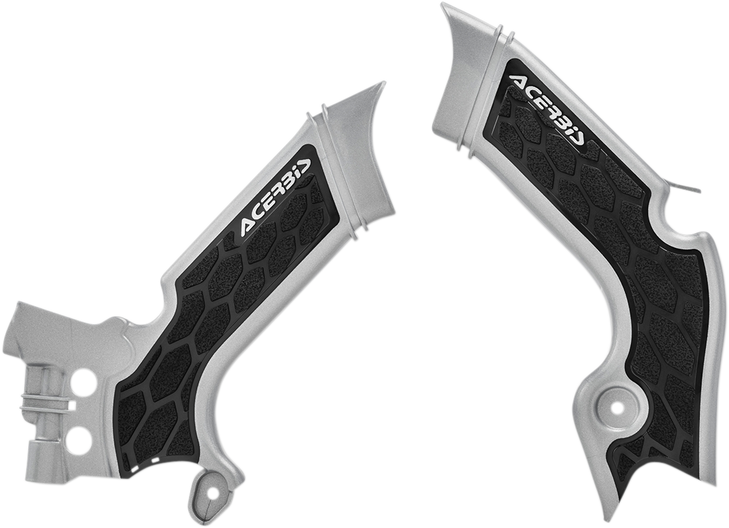 Acerbis X-Grip Frame Guards - Silver/Black - Kx 250/450 2742601015