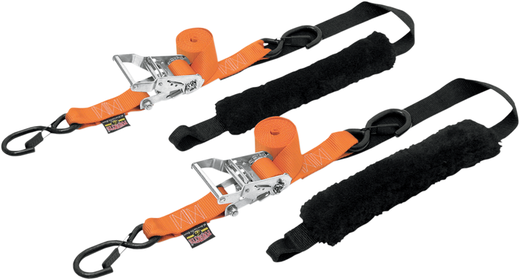 Powertye Mfg. Deluxe Ratchet Tie-Downs - 1-1/2" X 6-1/2' - Orange 30692-S