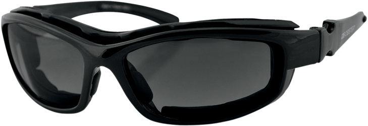 Bobster Road Hog Ii Convertible Sunglasses - Gloss Black - Interchangeable Lens Brh2001