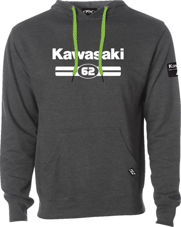 Factory Effex Kawasaki Sixty Two Pullover Hoodie - Heather Charcoal - 2Xl 27-88108