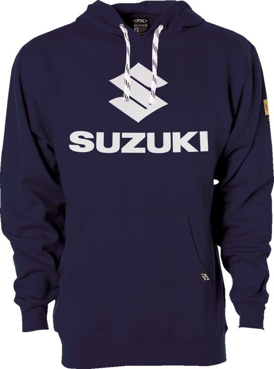 Factory Effex Suzuki Vertical Pullover Hoodie - Navy - Large 26-88404