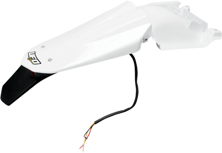 Ufo Enduro Rear Fender - W/Light - White Hu03333-041
