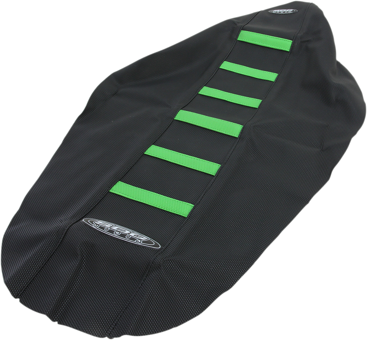Sdg 6-Ribbed Seat Cover - Green Ribs/Black Top/Black Sides 95941Gk