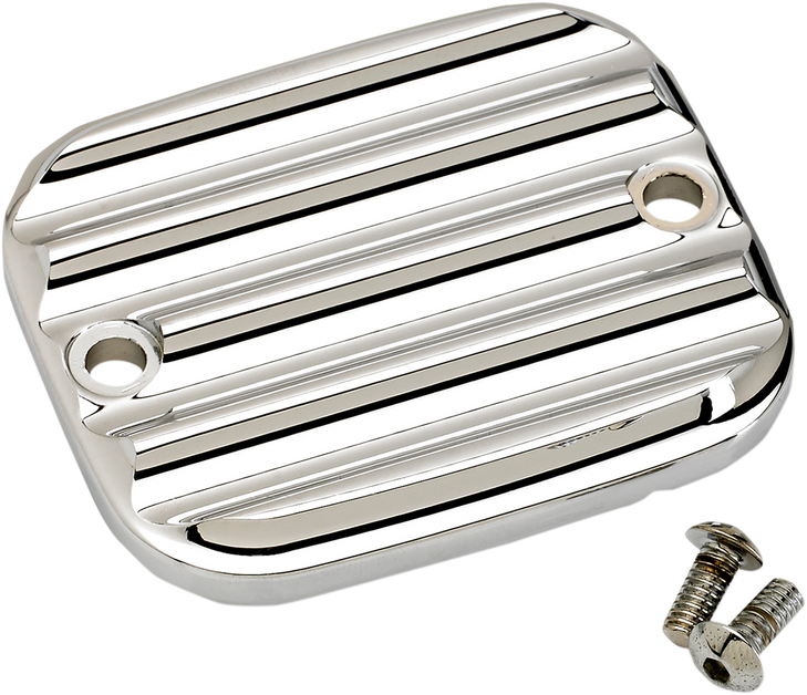 Joker Machine Master Cylinder Cover - Brake - Front - Finned - Chrome 951019-3