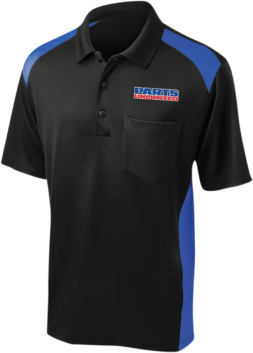 Throttle Threads Parts Unlimited Polo Shirt - Black/Blue - Medium Psu36Cs416Brbmd