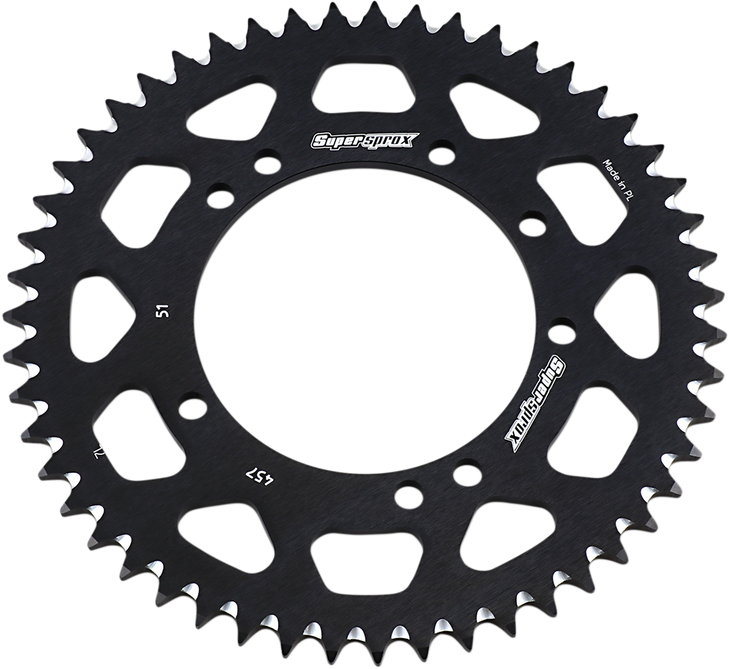 Supersprox Rear Sprocket - Black - Kawasaki/Suzuki - 51 Tooth Ral-457-51-Blk