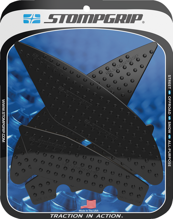 Stompgrip Traction Pad Tank Grips - Volcano - Black - Yzf-R6 55-10-0145B