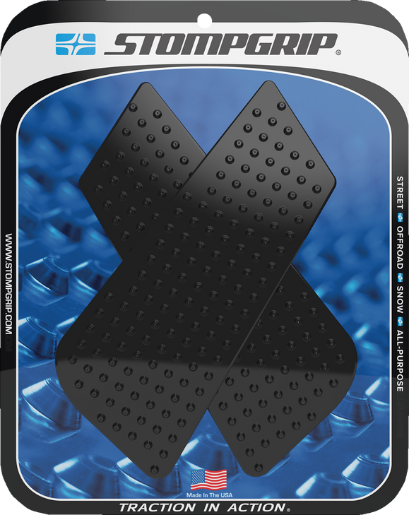 Stompgrip Traction Pad Tank Grips - Volcano - Black - Aprilia | Honda | Suzuki 50-10-0004B