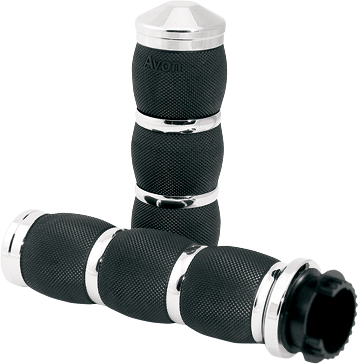 Avon Grips 3-Ring Air Cushioned Grips - Touring - Chrome Mt-Air-90-Ch
