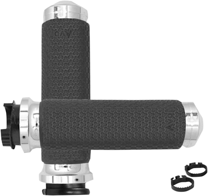 Avon Grips Grips - Memory Foam - Medium - Metric - Chrome Mt-Mf-63A-Ch