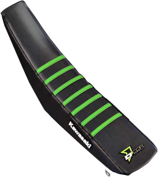 D'Cor Visuals Seat Cover - Black/Green - Kx250F/450F '12-'16 30-20-454