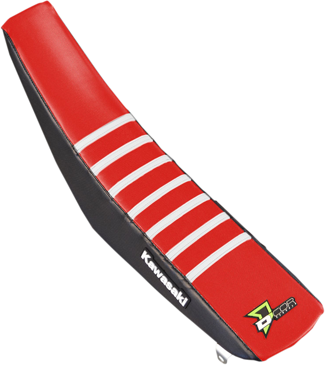 D'Cor Visuals Seat Cover - Black/Red/White - Kx250/450 '19-'24 30-20-473