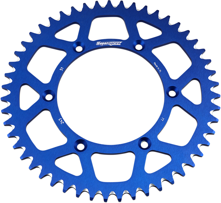 Supersprox Rear Sprocket - Blue - Yamaha - 51 Tooth Ral-245-51-Blu