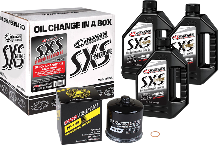 Maxima Racing Oil Sxs Synthetic Oil Change Kit - Polaris Turbo - 10W-50 90-219013-Txp