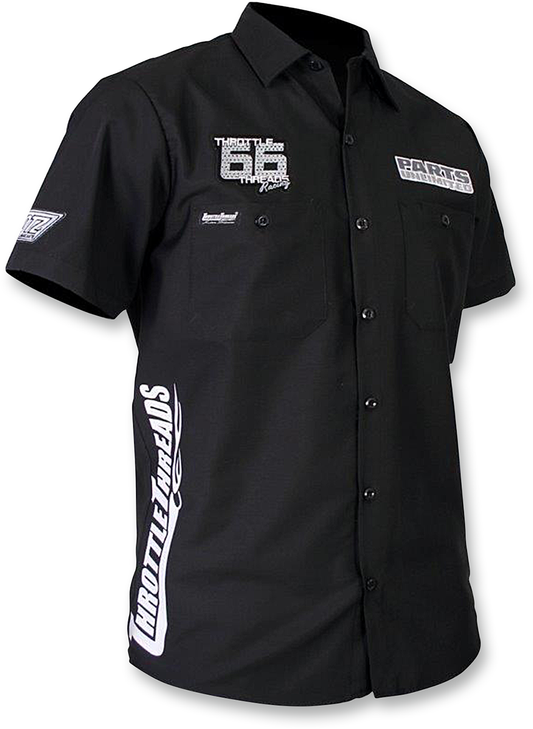 Throttle Threads Throttle Threads Snow Shop Shirt - Black - Medium Tt430S24Bkmr