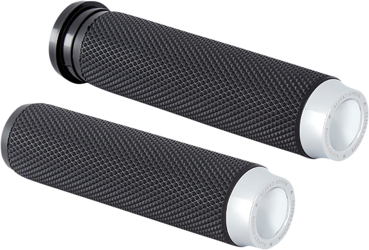 Rough Crafts Grips - Knurled - Tbw - Chrome Rc-500-003