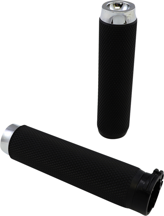 Rough Crafts Grips - Knurled - Cable - Chrome Rc-500-001