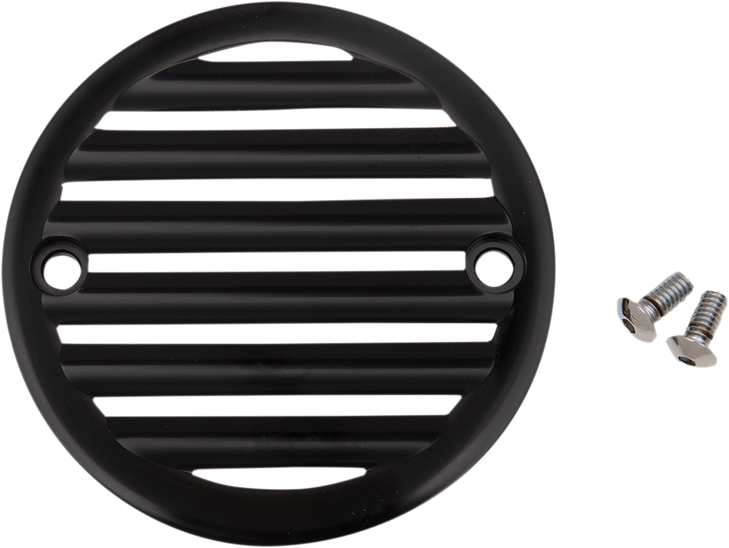 Joker Machine Points Cover - Finned - 2 Hole - Black Anodized/Silver 02-98Tc