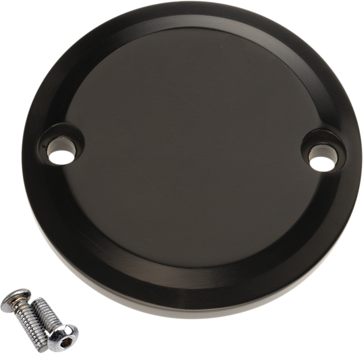 Joker Machine Timing Cover - Smooth - Black Anodized - M8 02-971-1