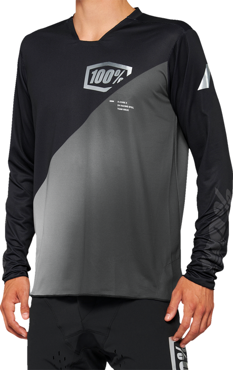 100% R-Core-X Long-Sleeve Jersey - Black/Gray - Small 40000-00000