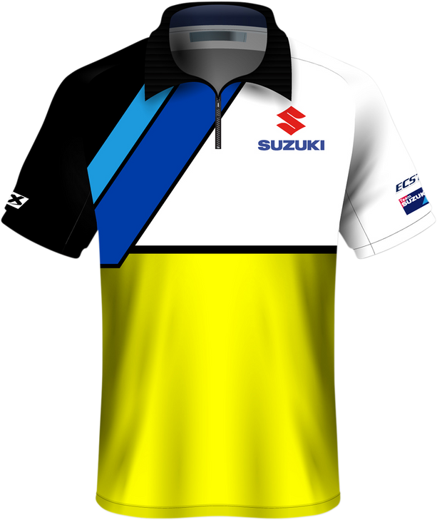 Factory Effex Suzuki Team Pit Shirt - Yellow/Black/White - Large 23-85404