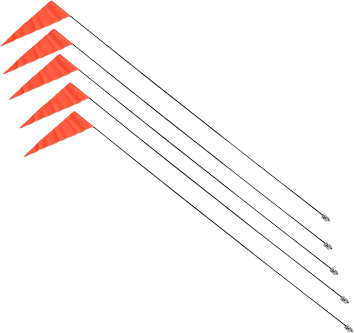 Safety Vehicle Emblem Flag And Pole - 6' Black Pole - 5 Pack 9B Black