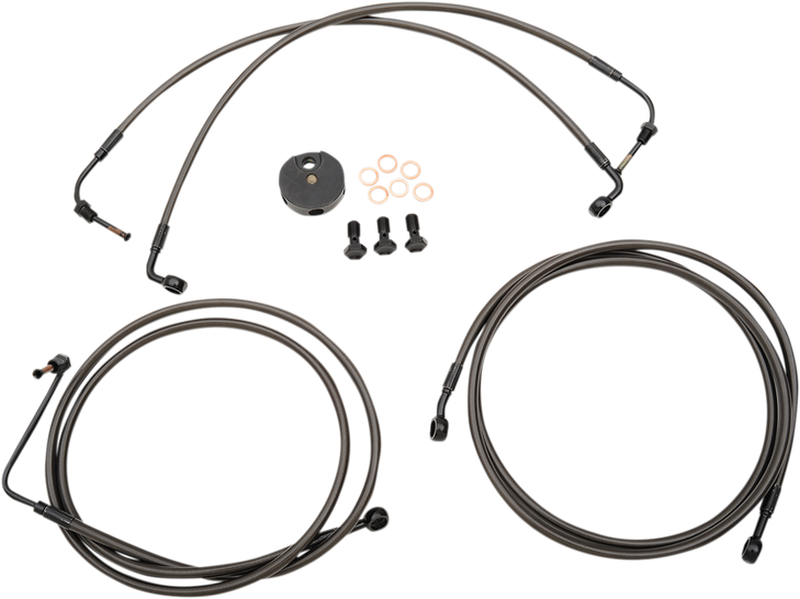 La Choppers Brake Lines - 18" - 20" Ape Hanger Handlebars - Midnight La-8050B19M