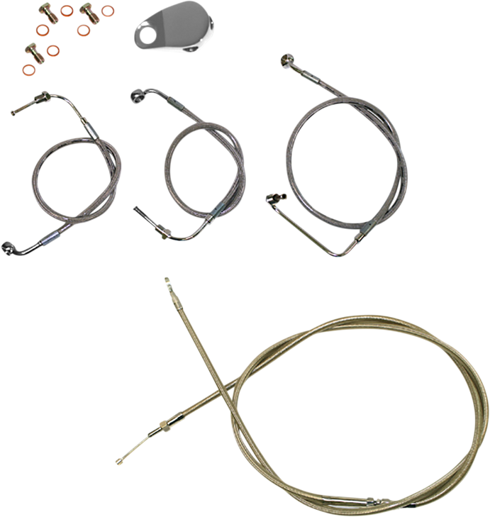 La Choppers Handlebar Cable/Brake Line Kit - 18" - 20" Ape Hanger Handlebars - Stainless Steel La-8154Kt-19