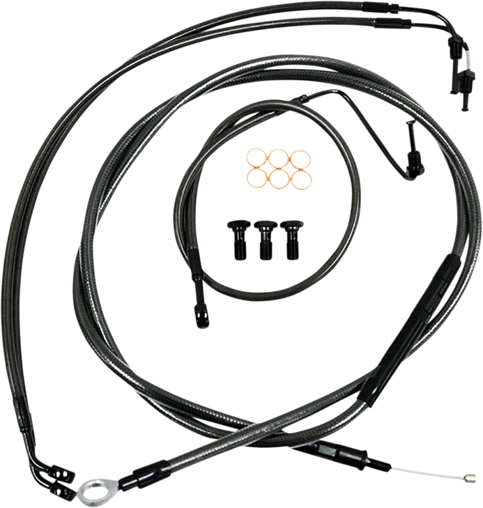 La Choppers Handlebar Cable/Brake Line Kit - 18" - 20" Ape Hanger Handlebars - Midnight La-8154Kt-19M