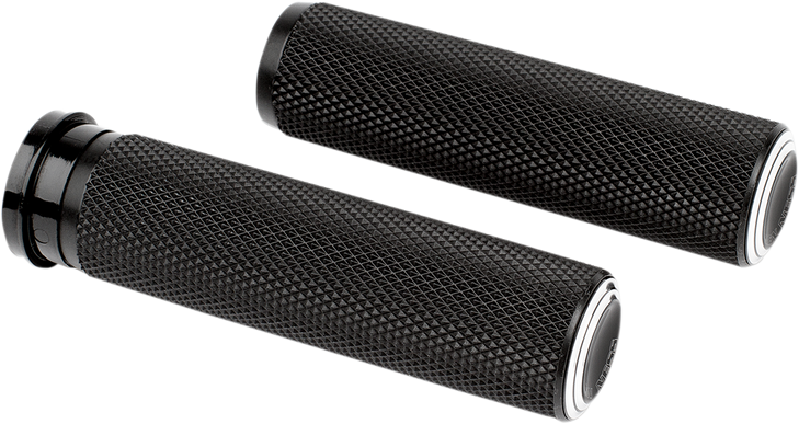 Arlen Ness Grips - Dual Ring - Tbw - Black 07-310