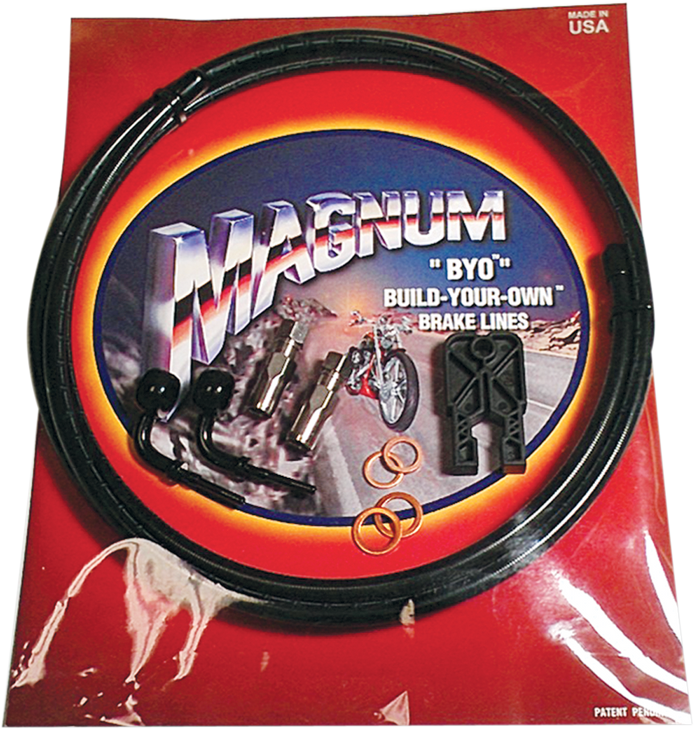Magnum Shielding Brake Line Kit - Single Disc - 7/16"-35 - 6' - Black Stainless Steel 496735A