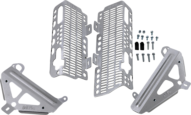 Devol Radiator Guards - Brushed Aluminum - Suzuki 0101-4702