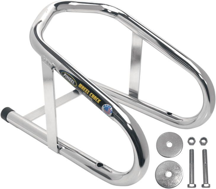 Pingel Wheel Chock - Permanent - Chrome - 6-1/2" Wc65H